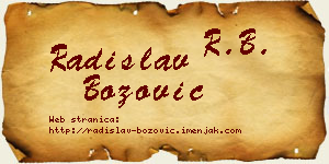 Radislav Božović vizit kartica